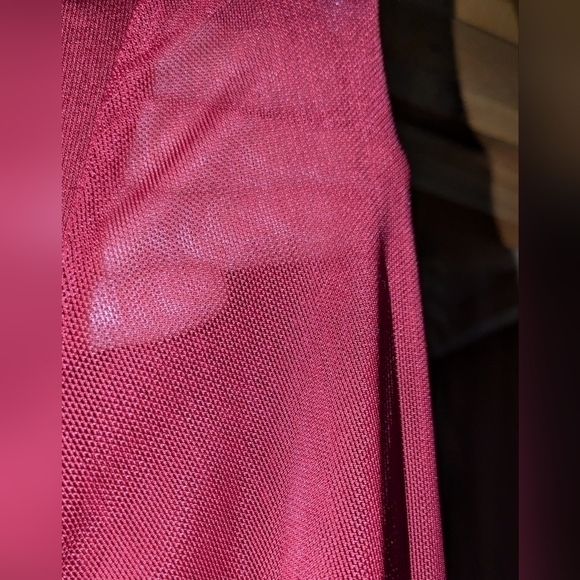 🍷💃SHEIN Frenchy V-Neck Wine Mesh Mini Dress - Aline, Twirl-Worthy Skirt (XS) - Picture 9 of 11